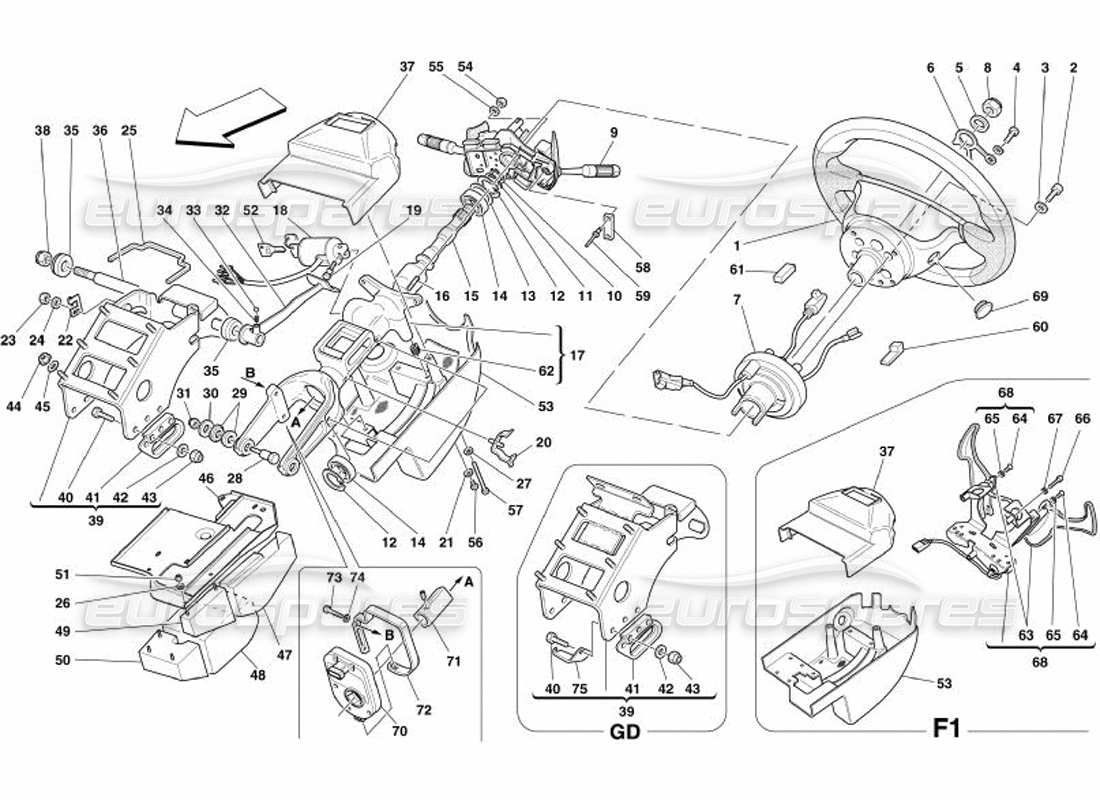 ferrari 575 superamerica steering column parts diagram