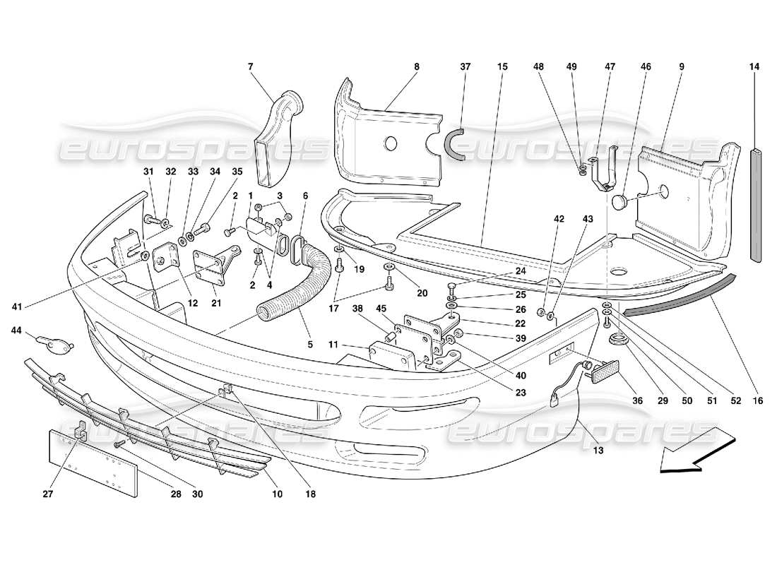ferrari 456 gt/gta front bumper parts diagram