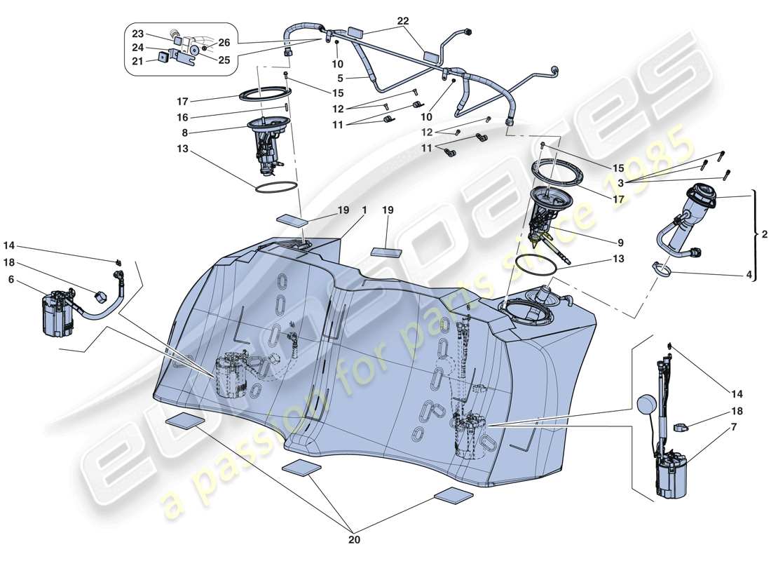a part diagram from the ferrari laferrari parts catalogue