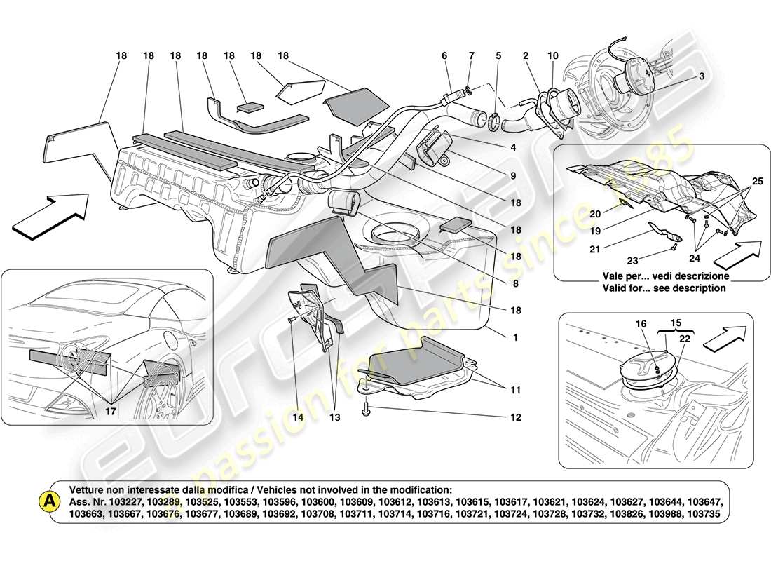 a part diagram from the ferrari california (europe) parts catalogue