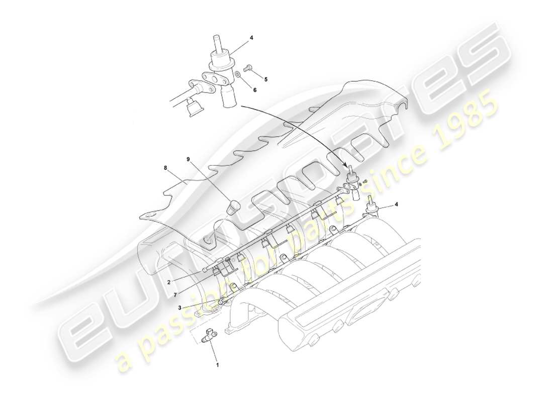 VIEW PARTS DIAGRAMS FROM THE ASTON MARTIN DB7 PARTS CATALOGUE a part diagram from the aston martin db7 parts catalogue