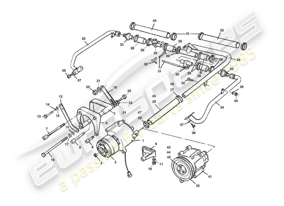 a part diagram from the aston martin v8 virage parts catalogue