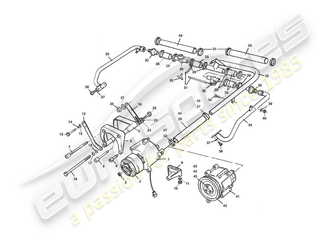a part diagram from the aston martin v8 virage parts catalogue