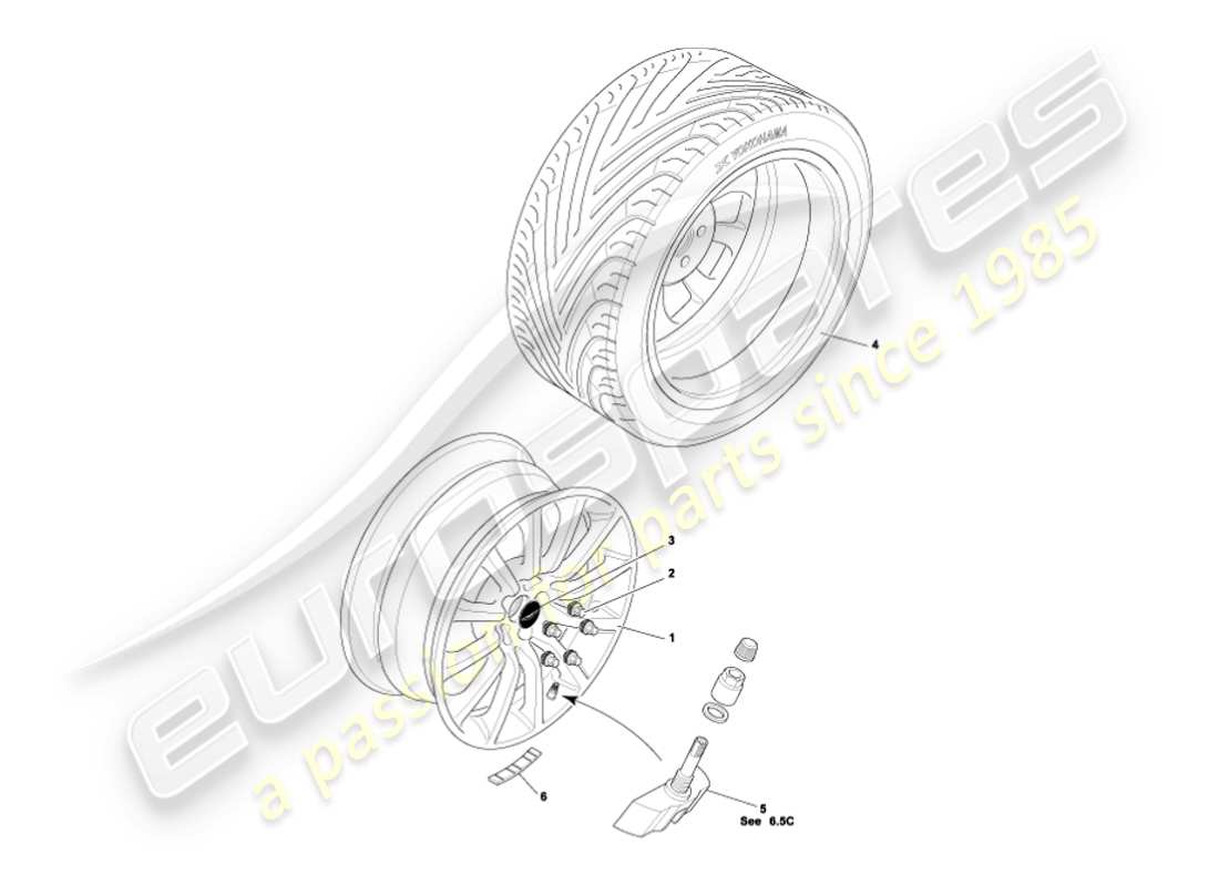 a part diagram from the aston martin vanquish parts catalogue