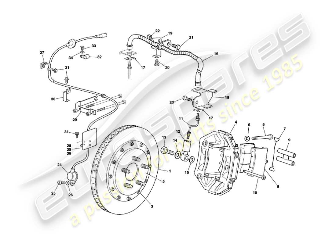 a part diagram from the aston martin v8 coupe parts catalogue