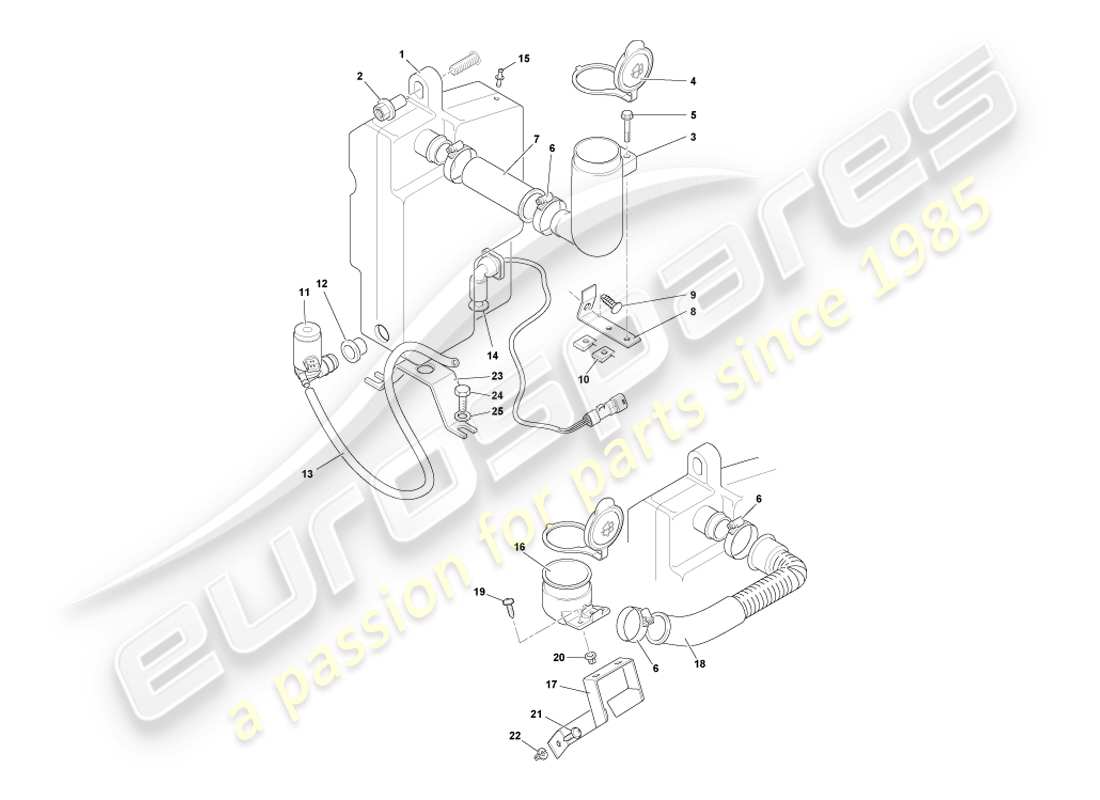 a part diagram from the aston martin db7 parts catalogue