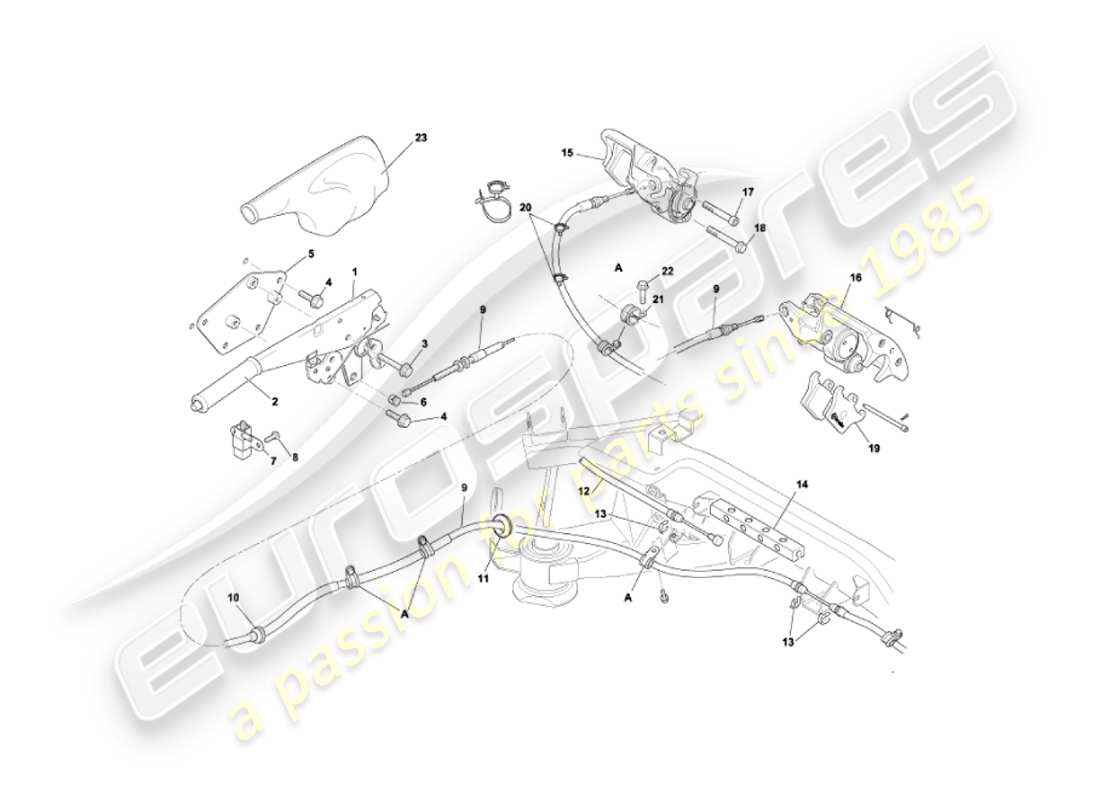 a part diagram from the aston martin vanquish (2005) parts catalogue
