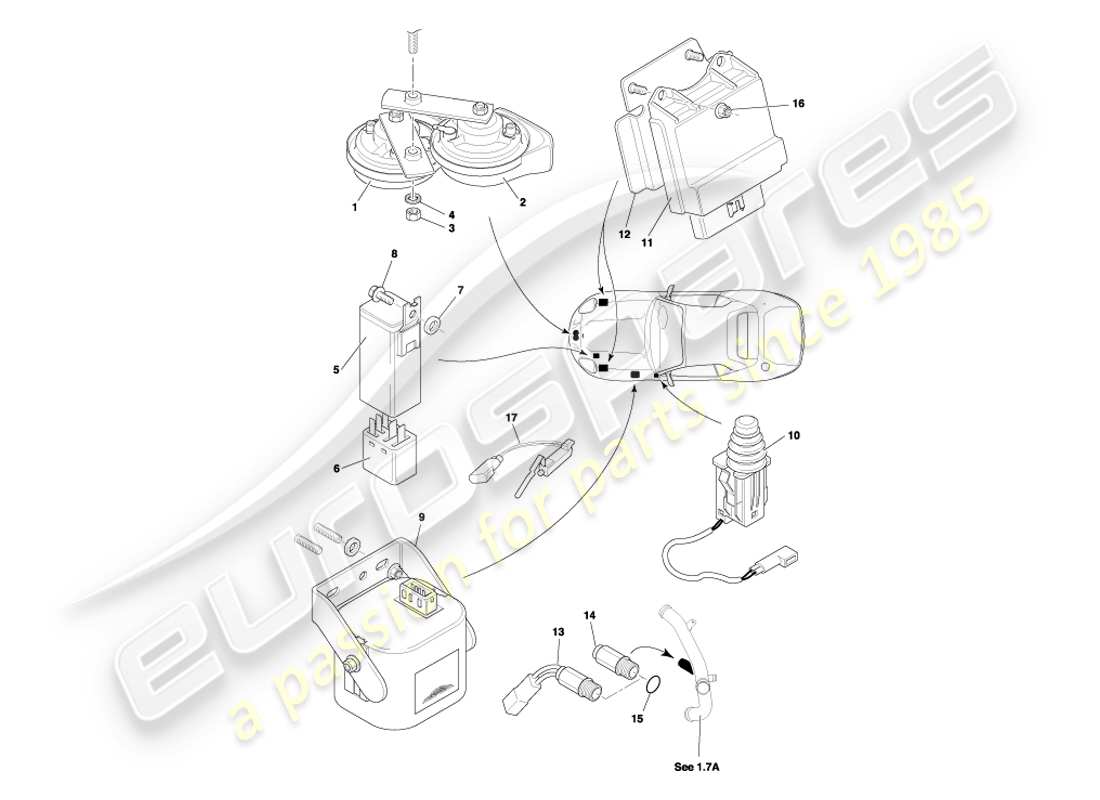 a part diagram from the aston martin db7 vantage (2004) parts catalogue