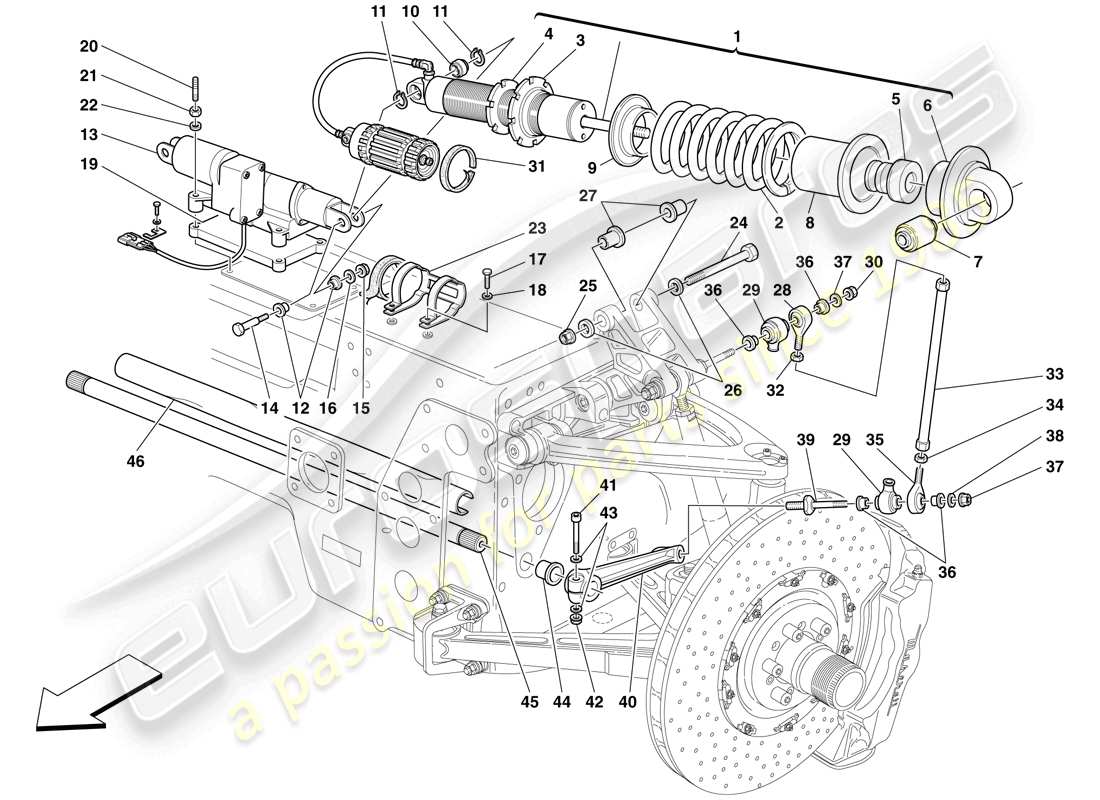 VIEW PARTS DIAGRAMS FROM THE MASERATI MC12 PARTS CATALOGUE a part diagram from the maserati mc12 parts catalogue