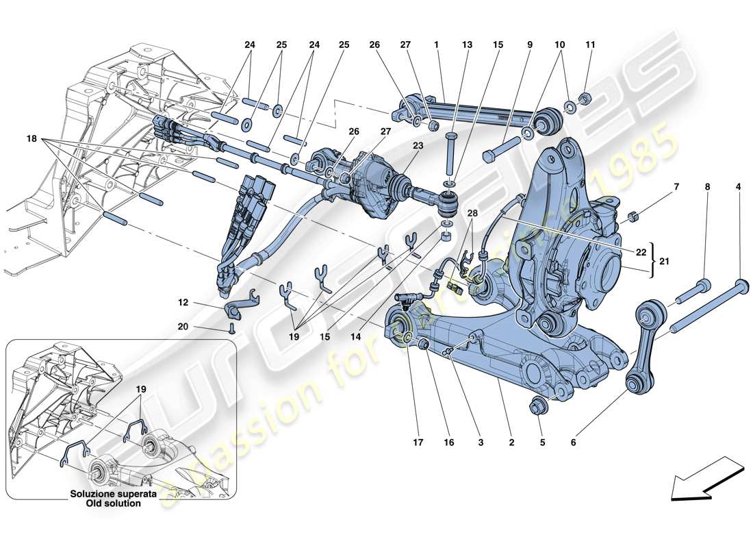 VIEW PARTS DIAGRAMS FROM THE FERRARI 812 PARTS CATALOGUE a part diagram from the ferrari 812 parts catalogue