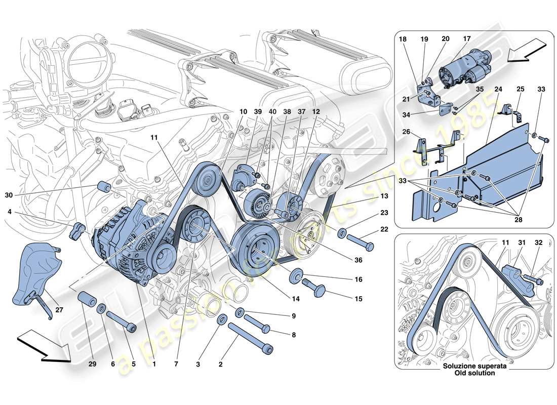 a part diagram from the ferrari f12 parts catalogue