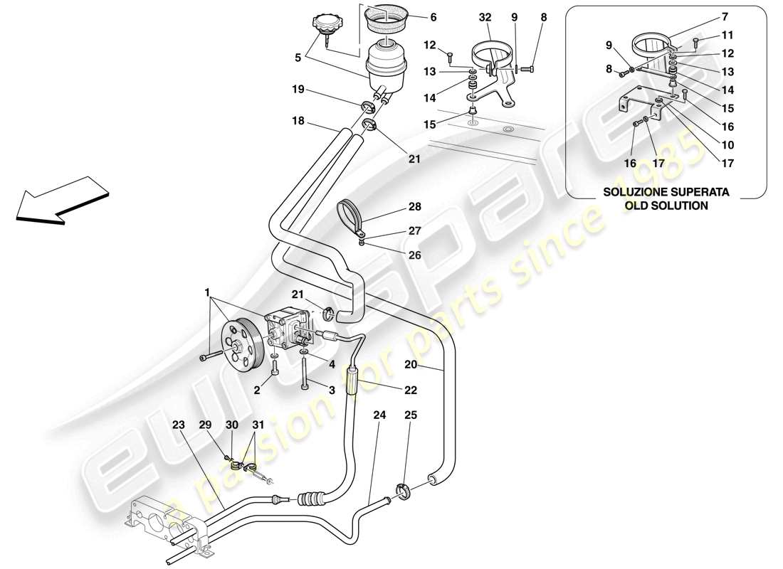 a part diagram from the ferrari f430 spider (europe) parts catalogue