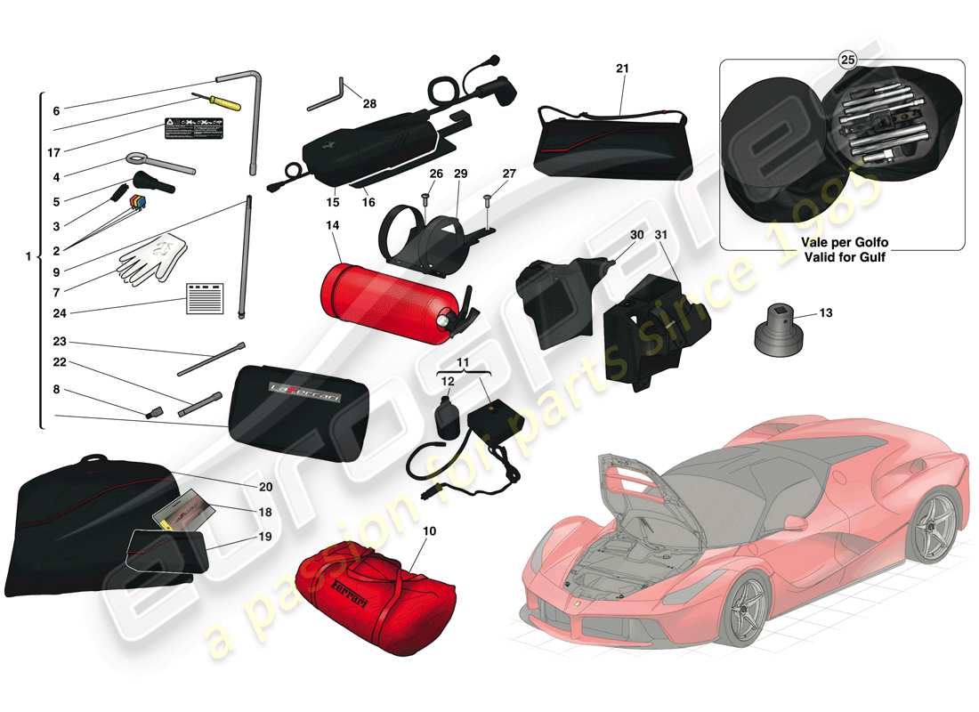 a part diagram from the ferrari laferrari (usa) parts catalogue