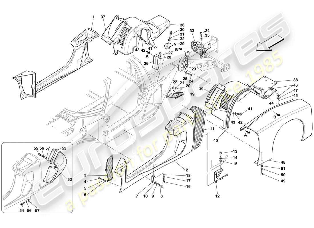 VIEW PARTS DIAGRAMS FROM THE MASERATI MC12 PARTS CATALOGUE a part diagram from the maserati mc12 parts catalogue