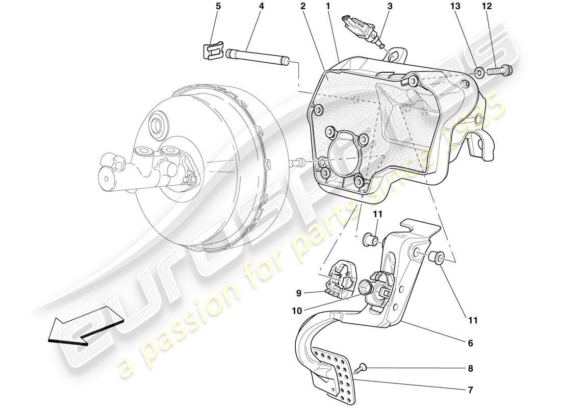 a part diagram from the ferrari 599 gto (europe) parts catalogue