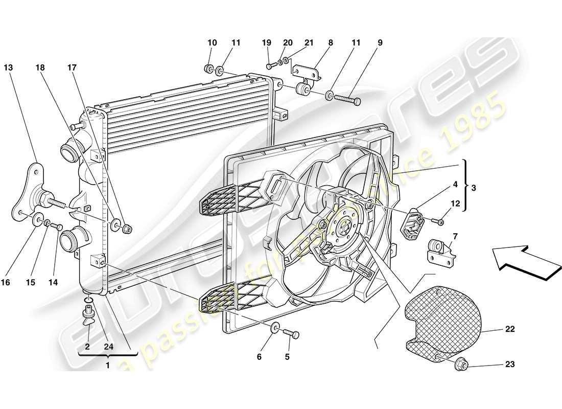 a part diagram from the ferrari f430 coupe (usa) parts catalogue