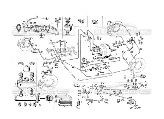 a part diagram from the maserati quattroporte (1967-1979) parts catalogue