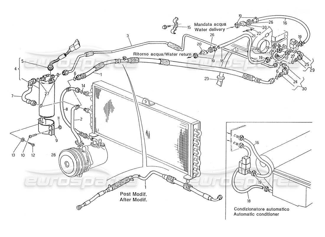 a part diagram from the maserati biturbo (1983-1995) parts catalogue