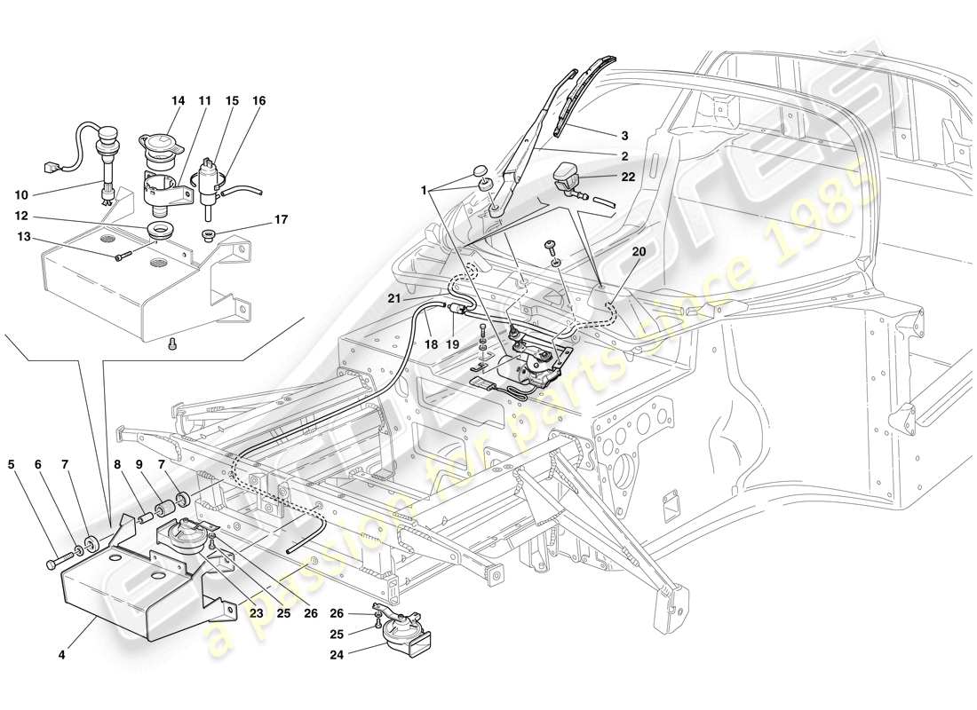 VIEW PARTS DIAGRAMS FROM THE MASERATI MC12 PARTS CATALOGUE a part diagram from the maserati mc12 parts catalogue