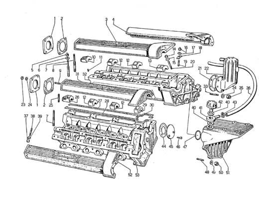 a part diagram from the lamborghini jarama parts catalogue