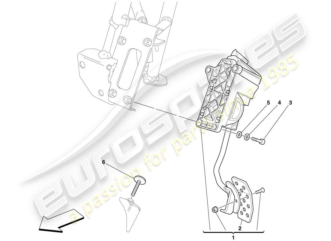 a part diagram from the ferrari 599 sa aperta (rhd) parts catalogue