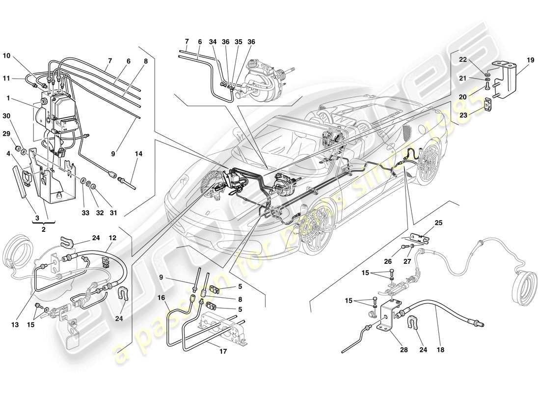 a part diagram from the Ferrari F430 Spider (Europe) parts catalogue