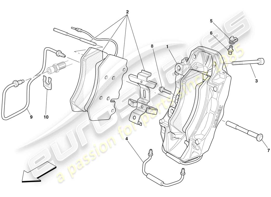a part diagram from the ferrari 599 sa aperta (usa) parts catalogue