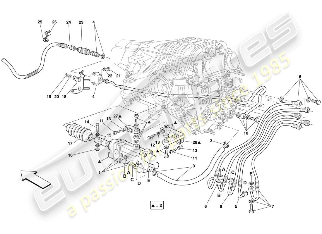 a part diagram from the ferrari 599 gtb fiorano (europe) parts catalogue