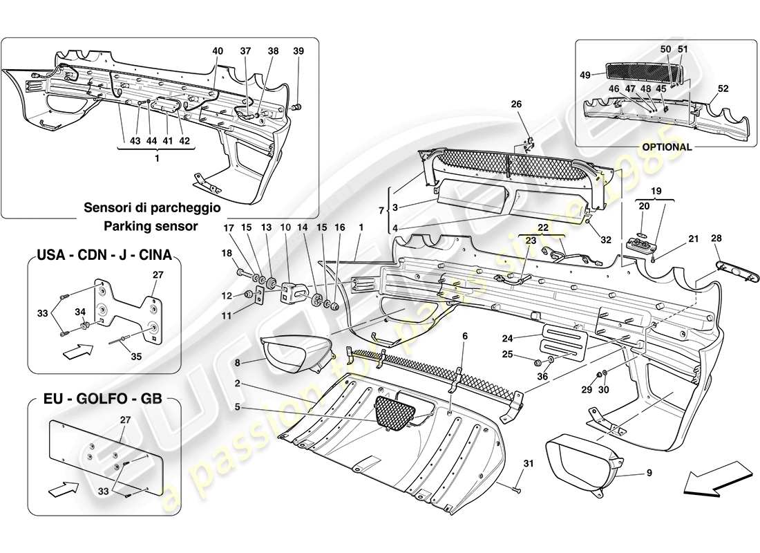 a part diagram from the ferrari f430 coupe (usa) parts catalogue