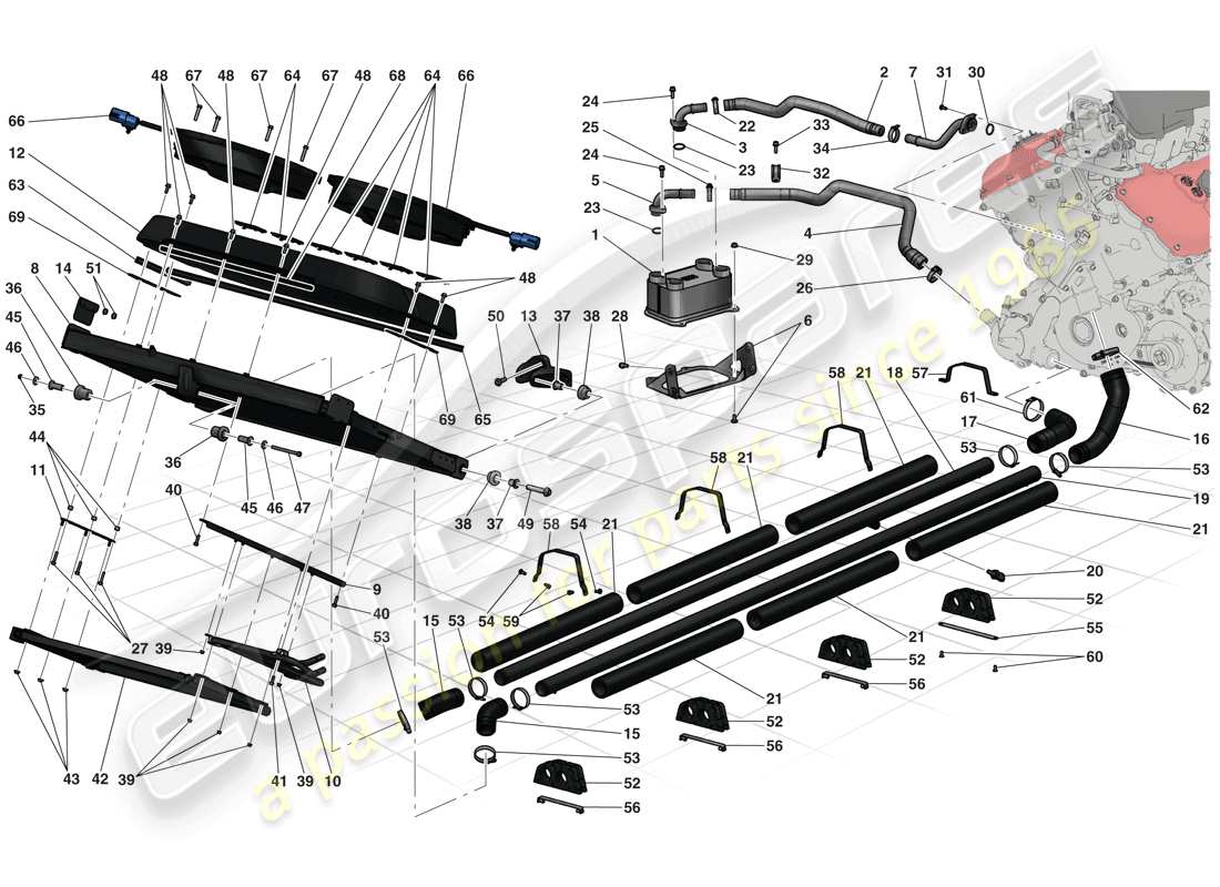 a part diagram from the ferrari laferrari parts catalogue
