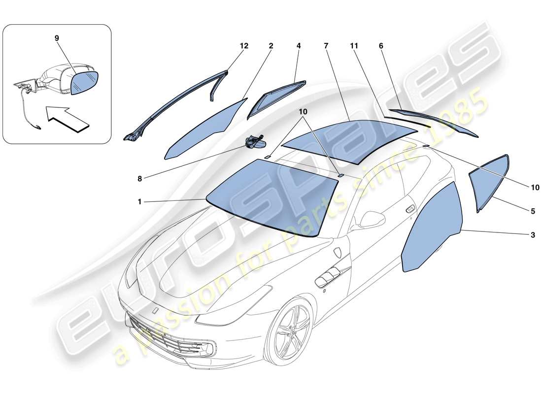 a part diagram from the ferrari gtc4 lusso t (usa) parts catalogue