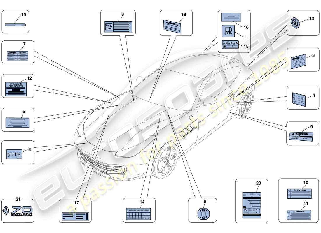 a part diagram from the ferrari gtc4 lusso t (europe) parts catalogue