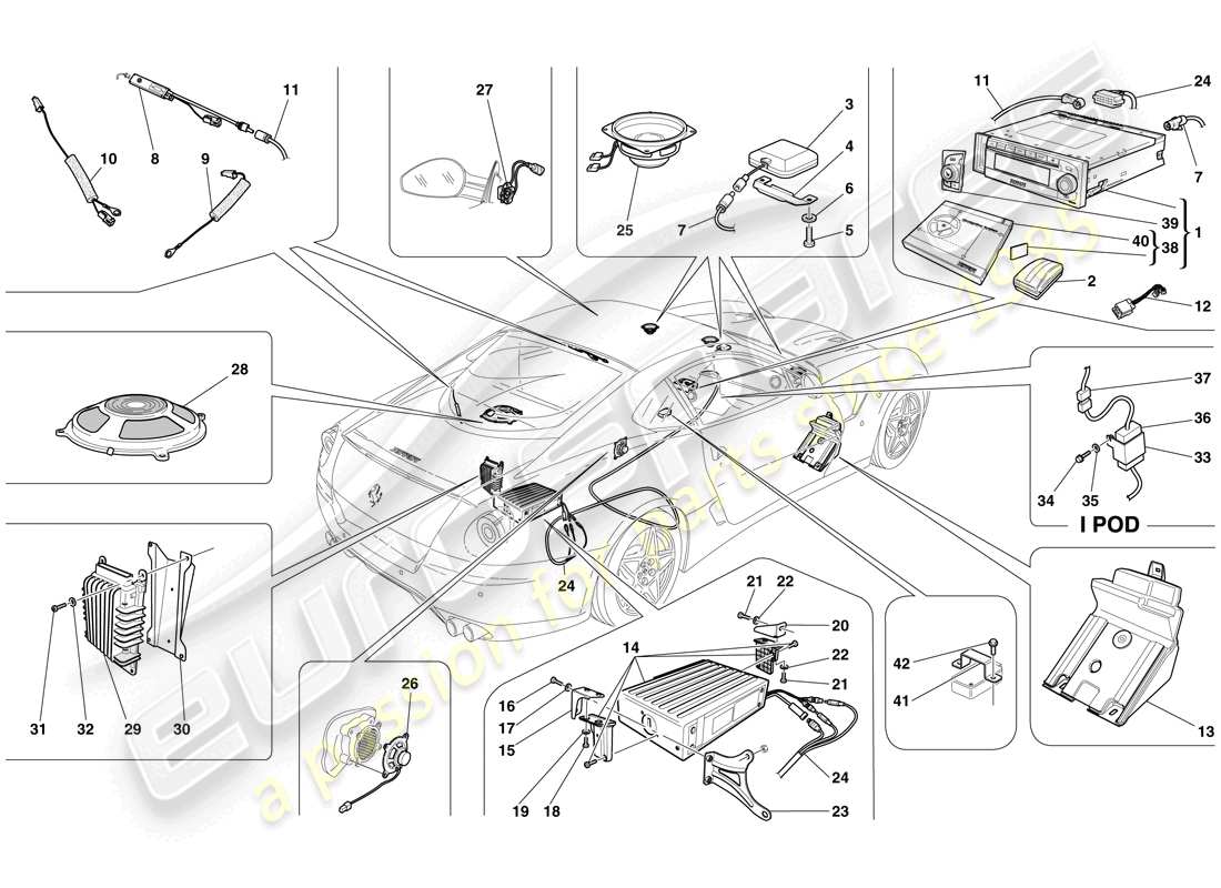 a part diagram from the ferrari 599 gtb fiorano (europe) parts catalogue