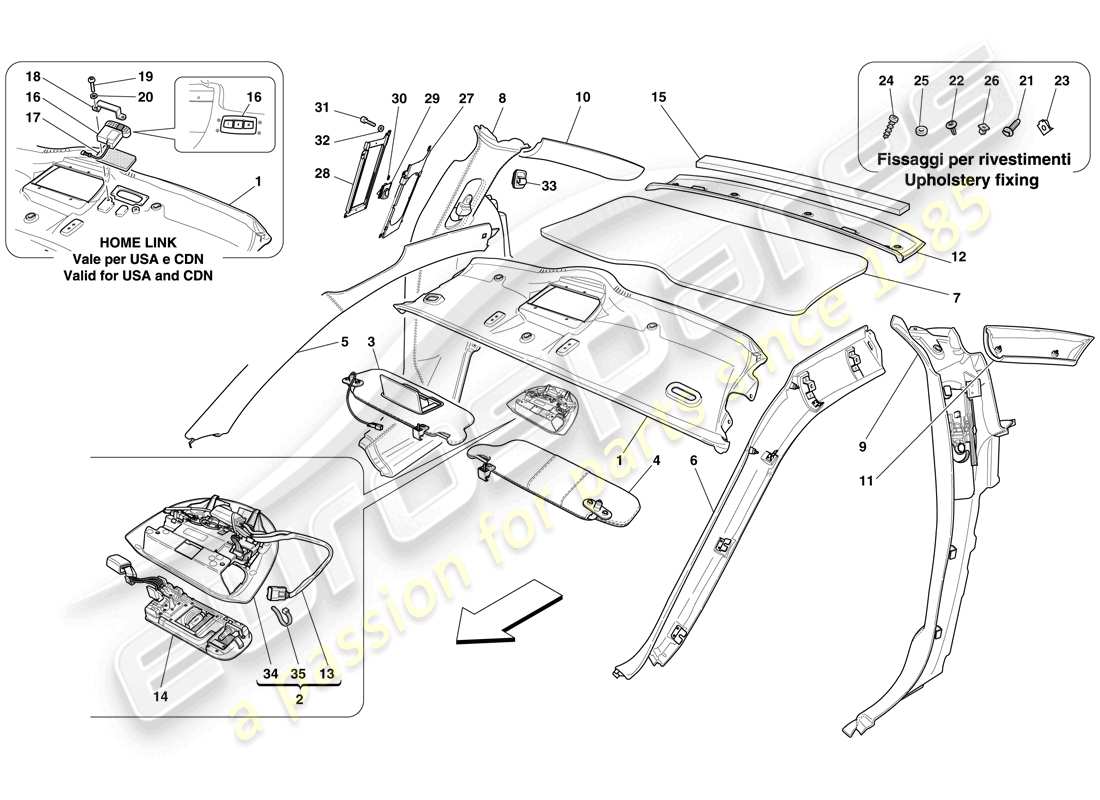 a part diagram from the Ferrari 599 GTB Fiorano (USA) parts catalogue