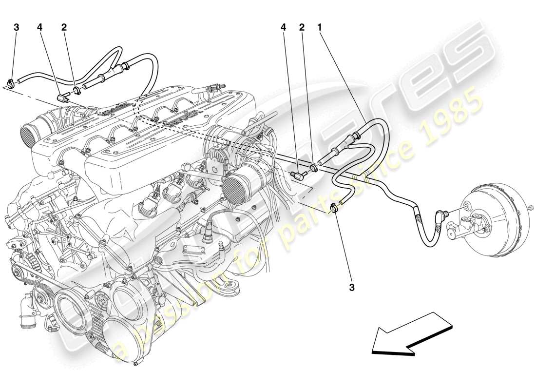a part diagram from the ferrari 599 parts catalogue