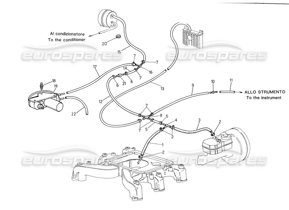 a part diagram from the maserati biturbo (1983-1995) parts catalogue