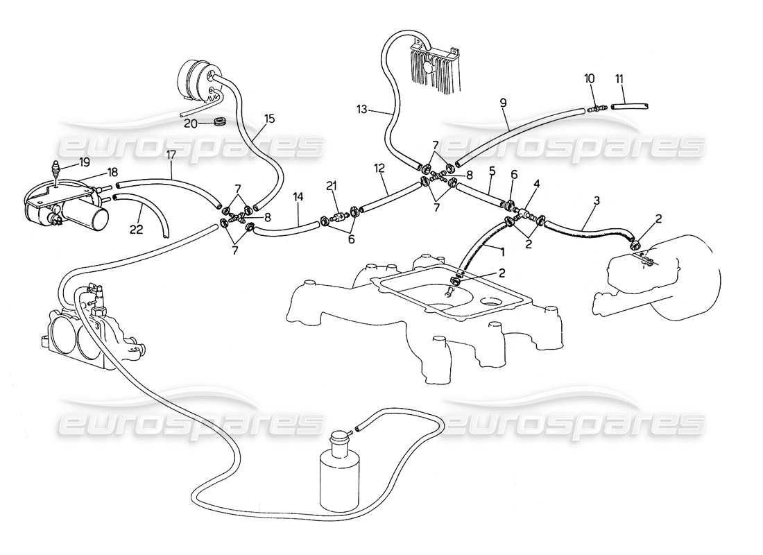 a part diagram from the maserati biturbo (1983-1995) parts catalogue