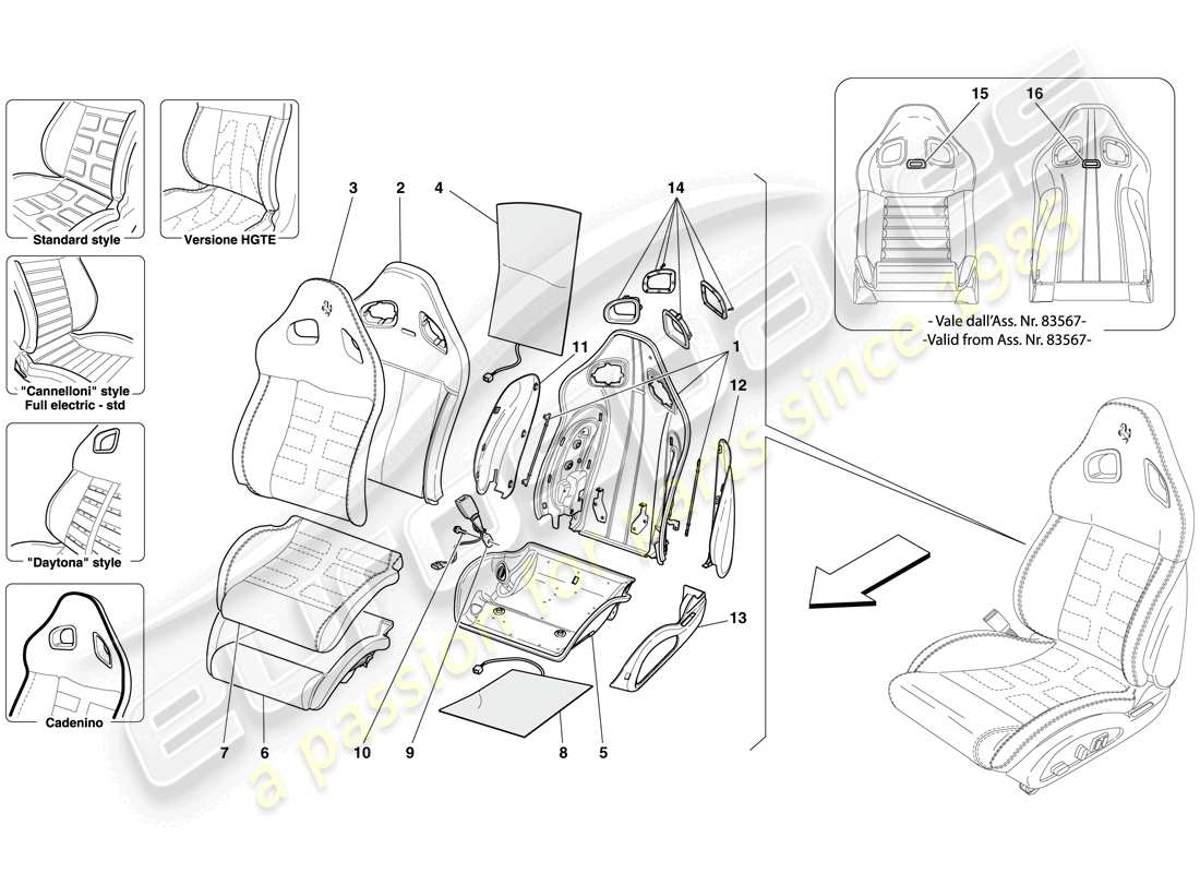 a part diagram from the ferrari 599 gtb fiorano (europe) parts catalogue