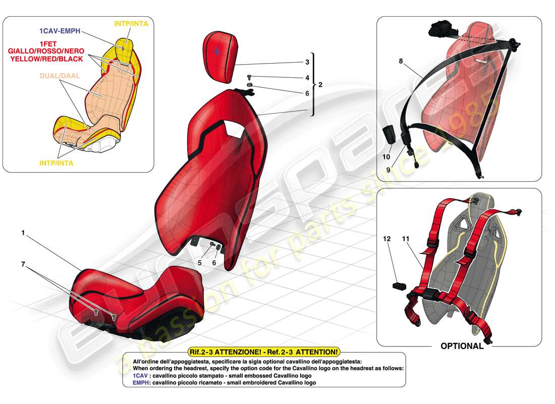 a part diagram from the ferrari laferrari (europe) parts catalogue