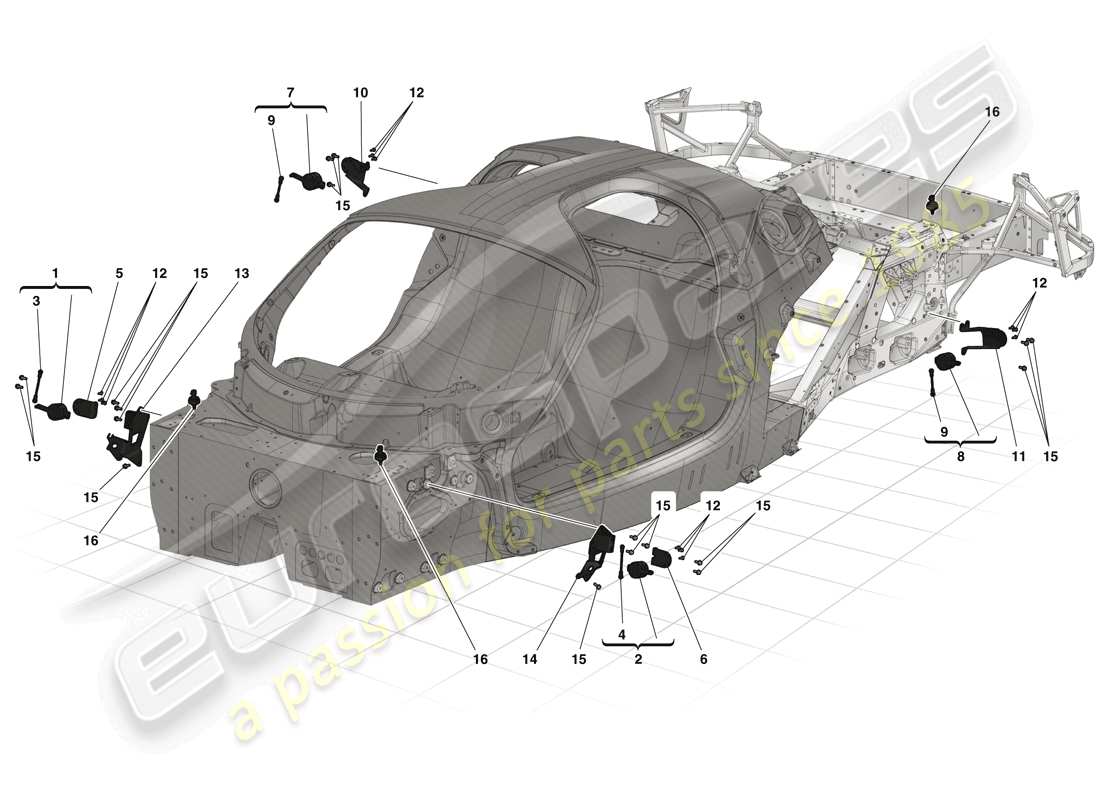 a part diagram from the ferrari laferrari (europe) parts catalogue