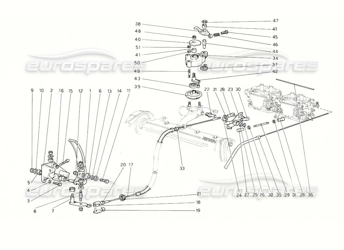 a part diagram from the Ferrari 308 GT4 Dino (1976) parts catalogue
