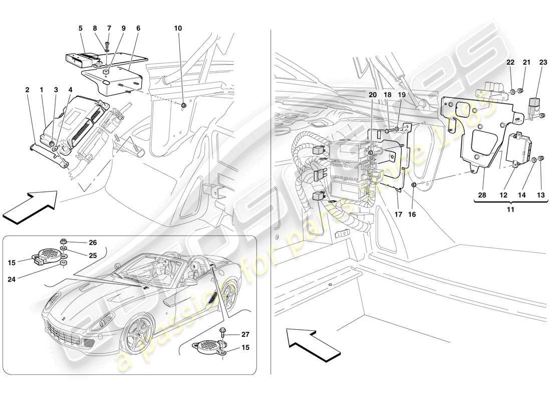 a part diagram from the ferrari 599 parts catalogue