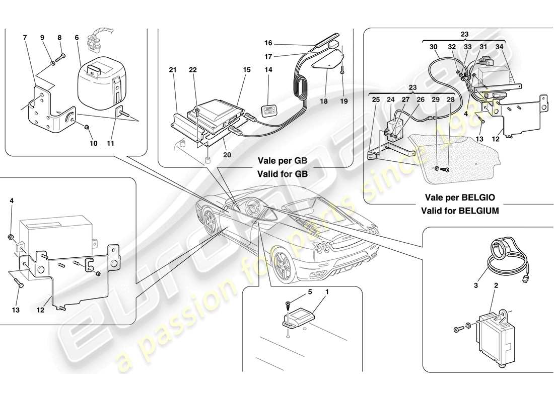 a part diagram from the Ferrari F430 Coupe (USA) parts catalogue