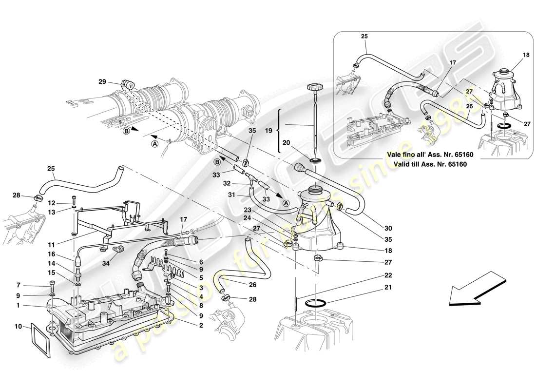 a part diagram from the ferrari f430 spider (rhd) parts catalogue