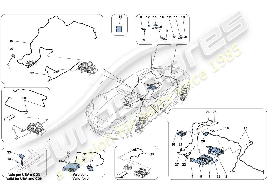 a part diagram from the ferrari 812 superfast (rhd) parts catalogue