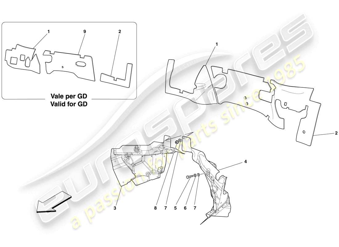 a part diagram from the ferrari 599 parts catalogue