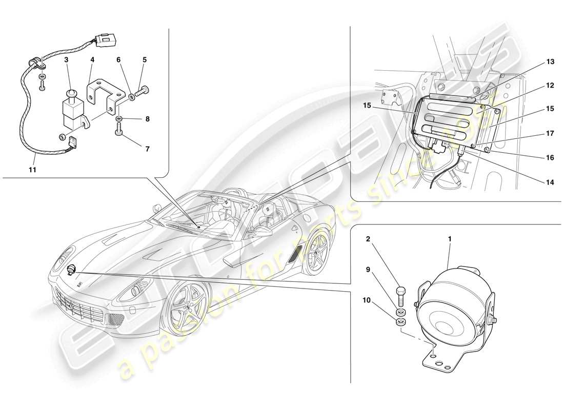 a part diagram from the ferrari 599 parts catalogue