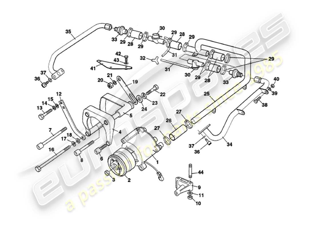 a part diagram from the aston martin v8 volante parts catalogue