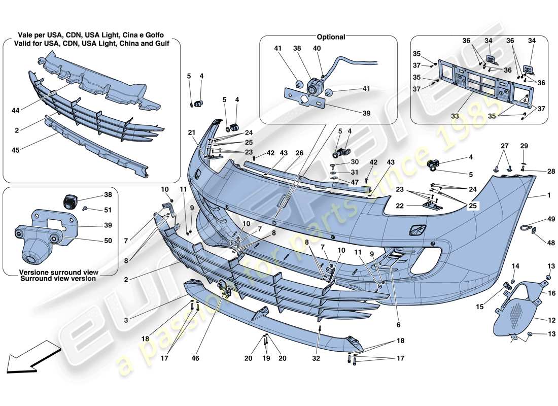 a part diagram from the ferrari gtc4 lusso (europe) parts catalogue