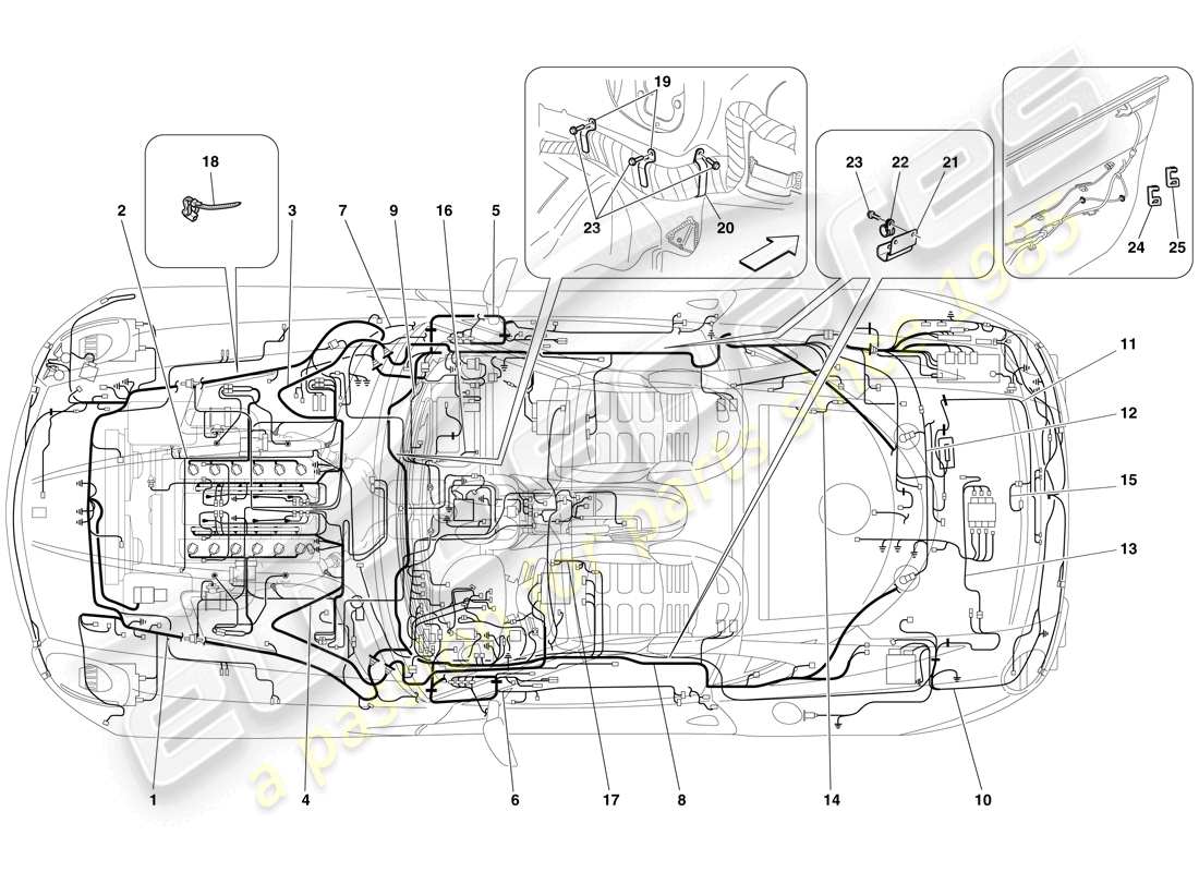 a part diagram from the ferrari 599 parts catalogue